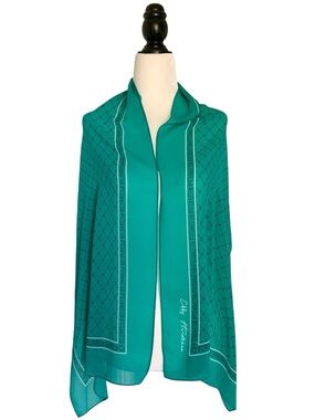 Effy Hematian sheer teal scarf